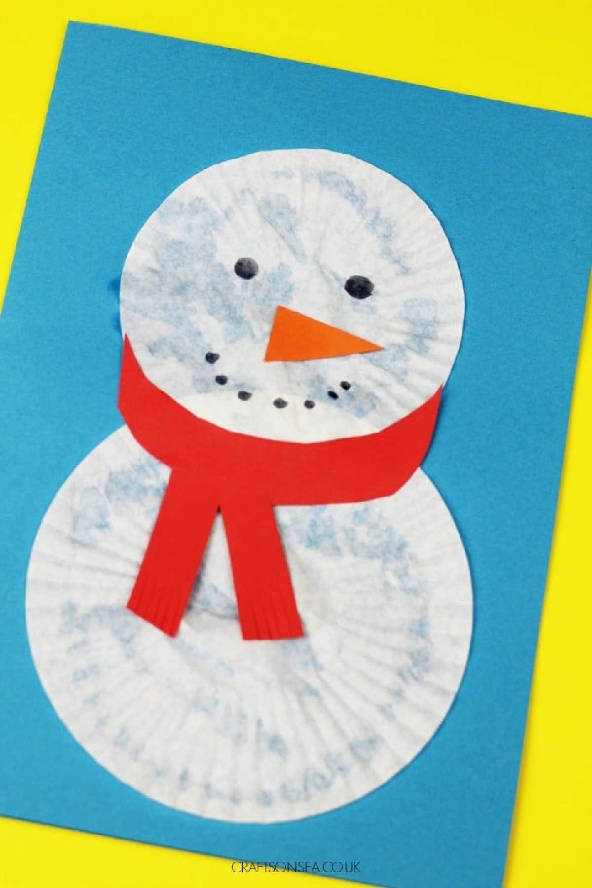 Snowman Collage Christmas Card For Kids