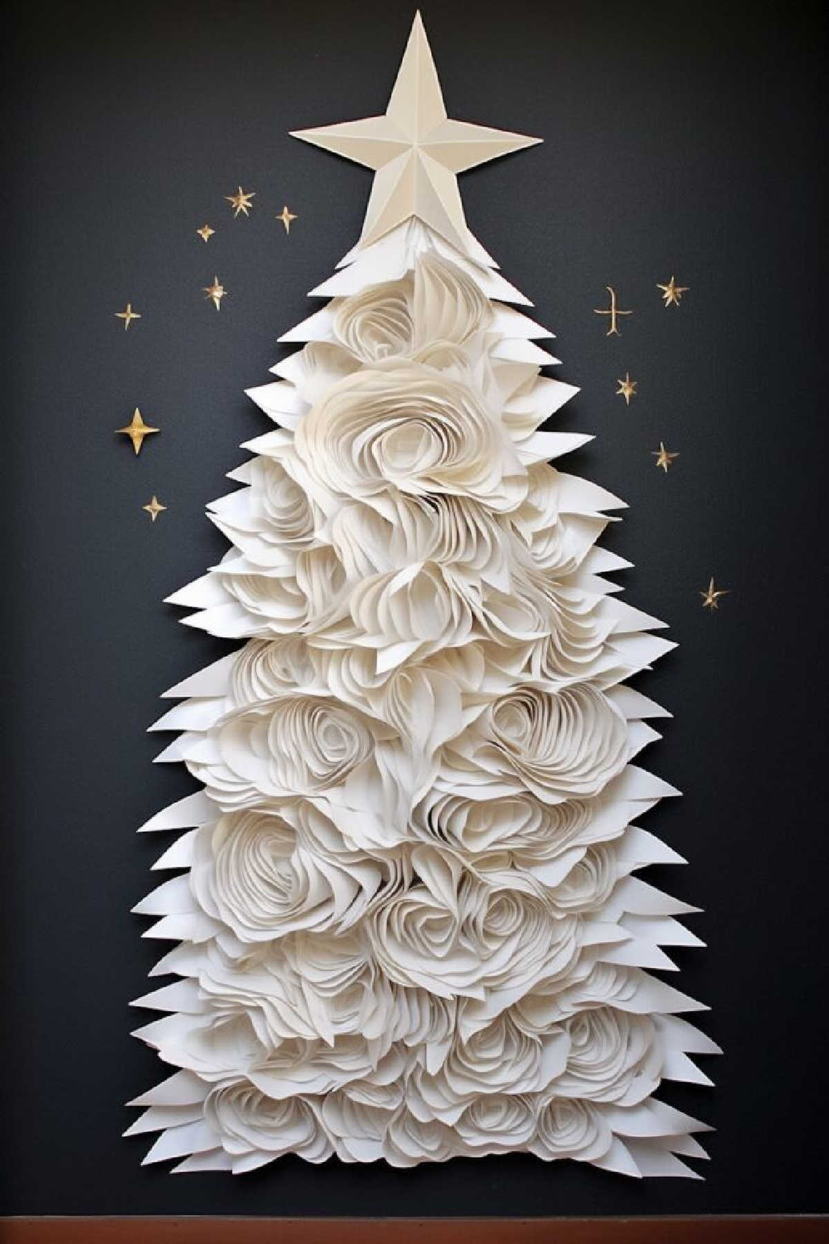 Wall Christmas tree made from paper