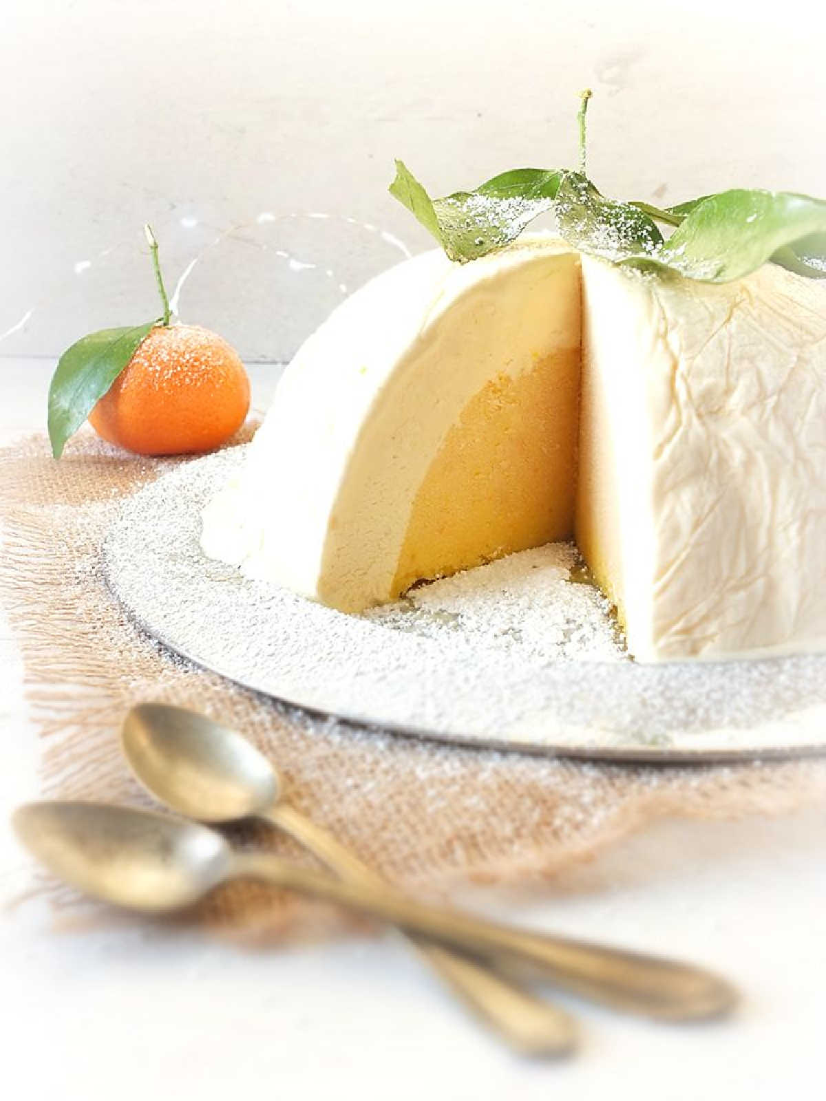 White Chocolate Clementine Bombe