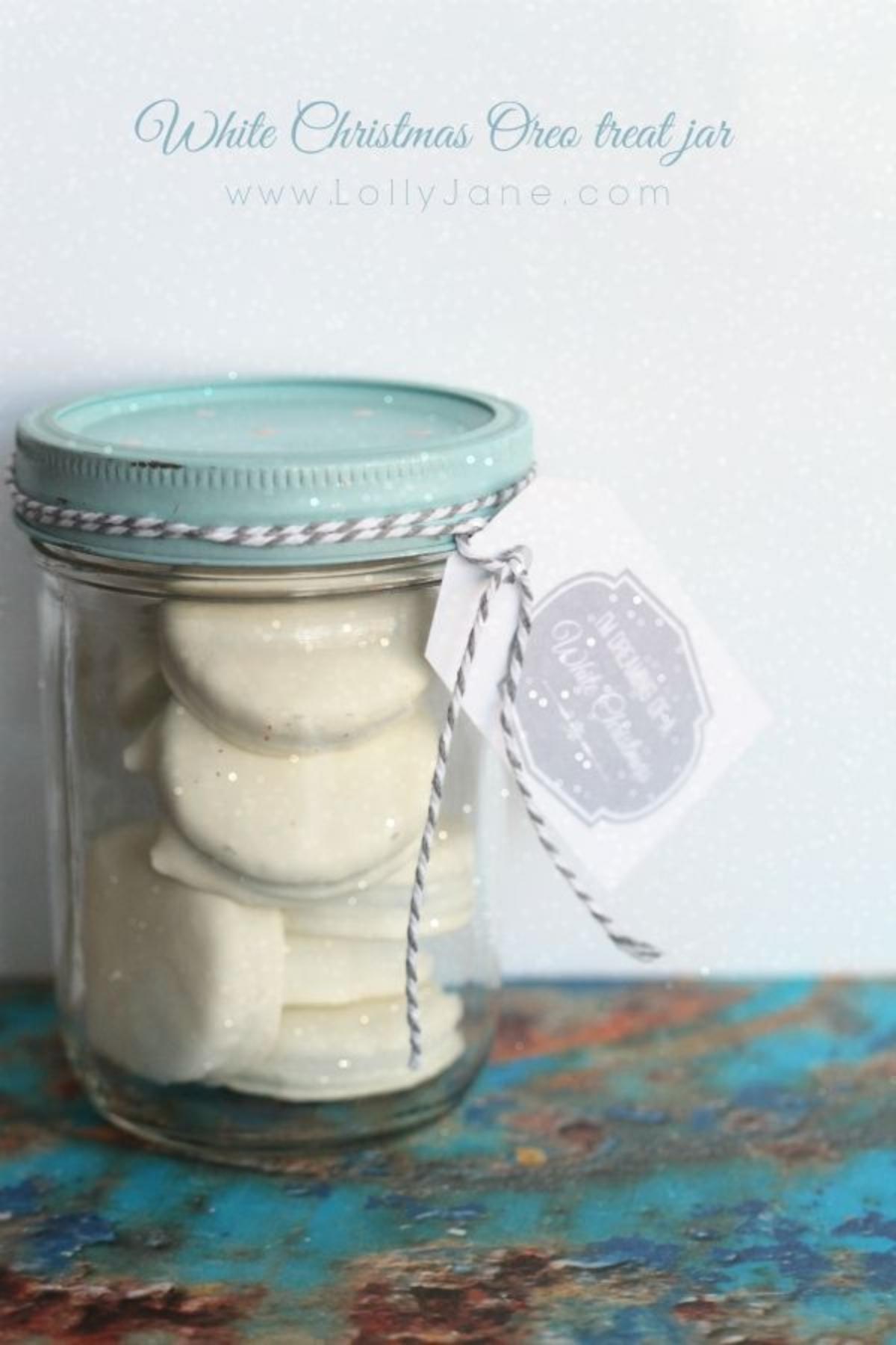 White Christmas Oreo Mason Jar