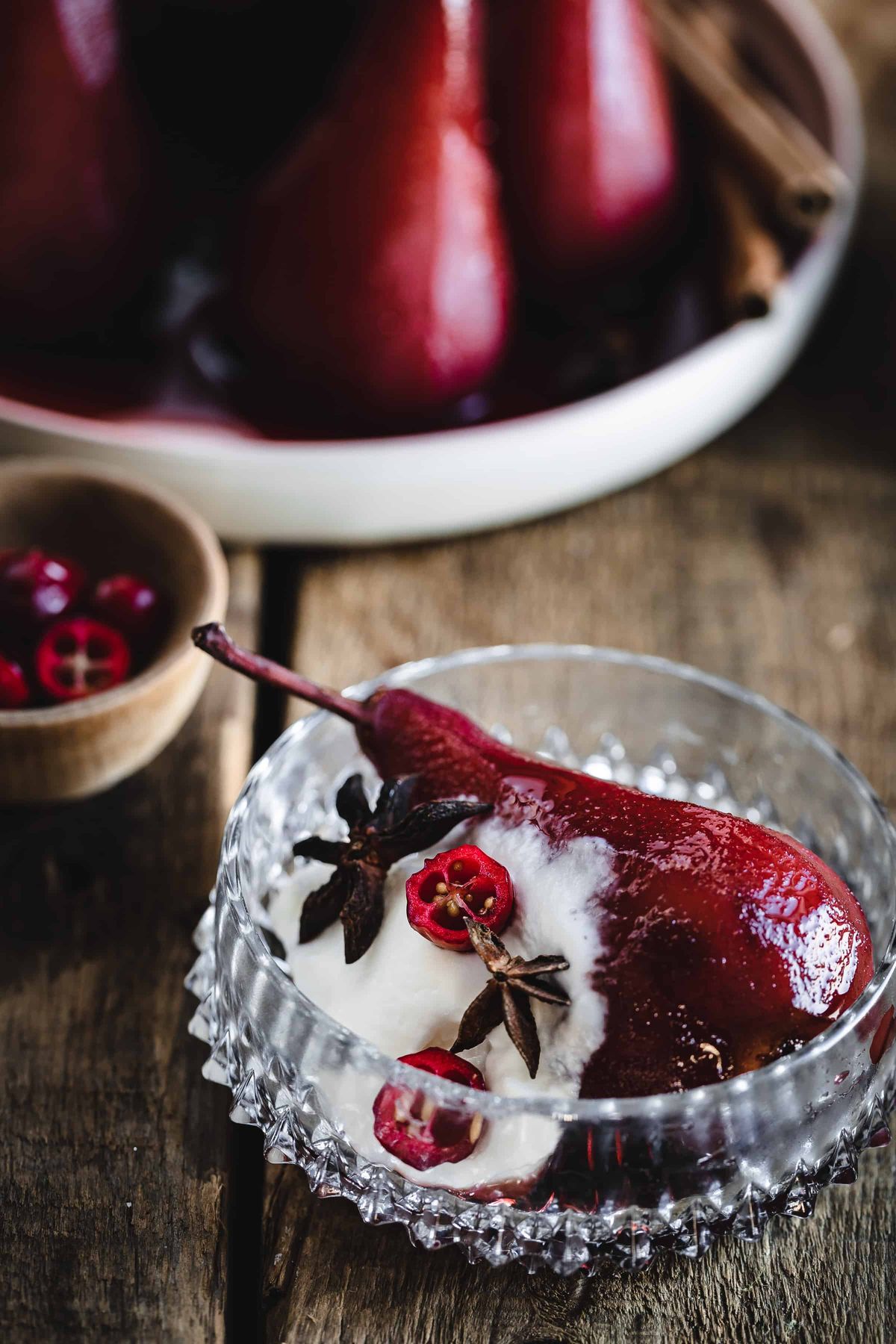 Red Wine Poached Pears