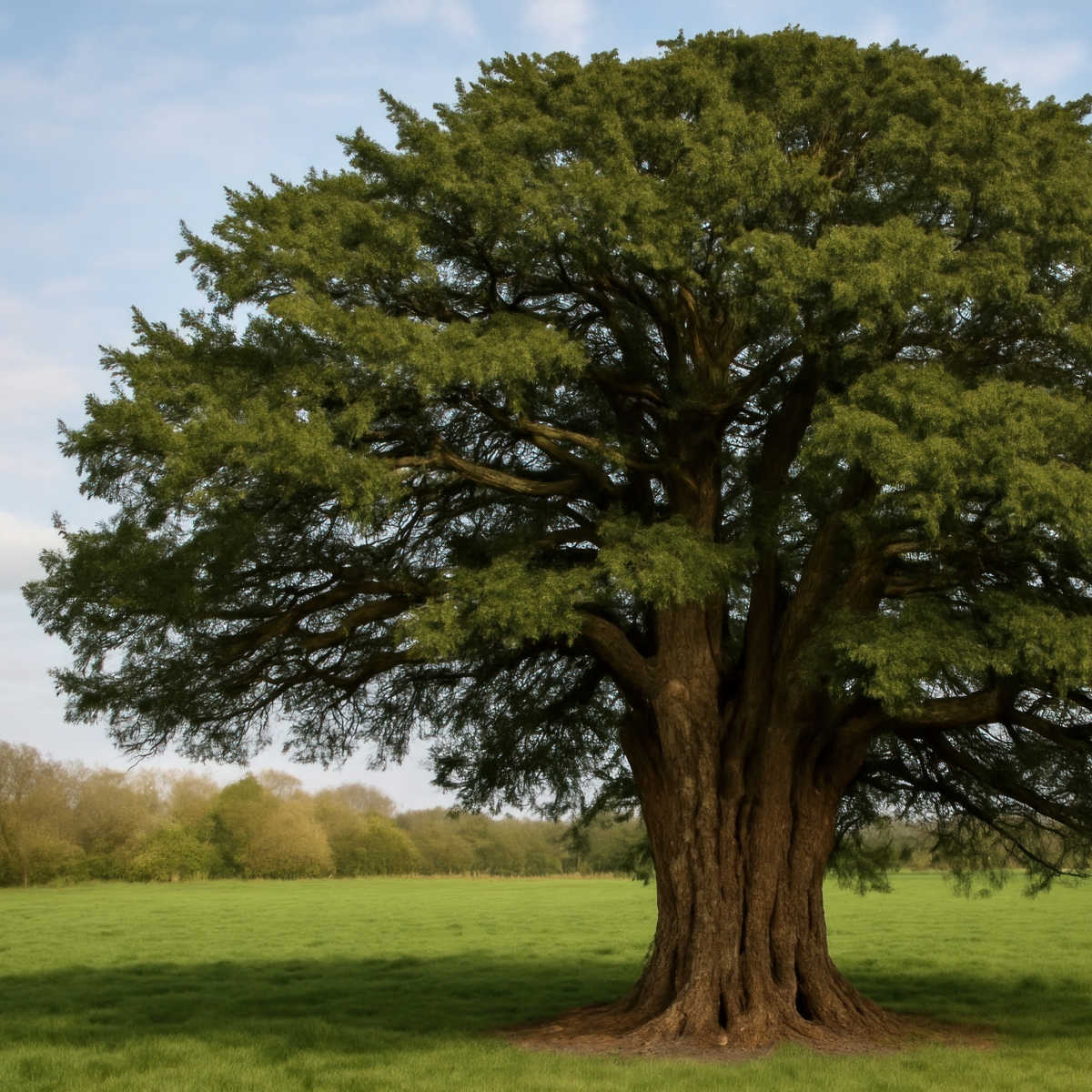 Yew tree in field