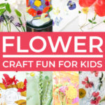 Collage of flower craft activities for kids