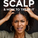 Woman scratching her head