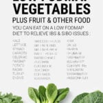 Infographic on low FODMAP vegetables and fruit