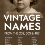 Vintage style photograph of a young girl with a list of old fashioned girls names