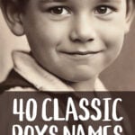 Infographic of classic baby names for boys