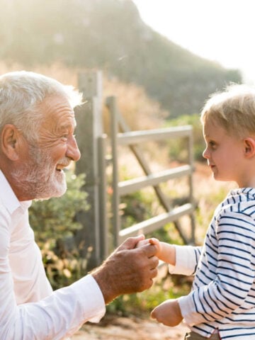 Young boy and grandfather