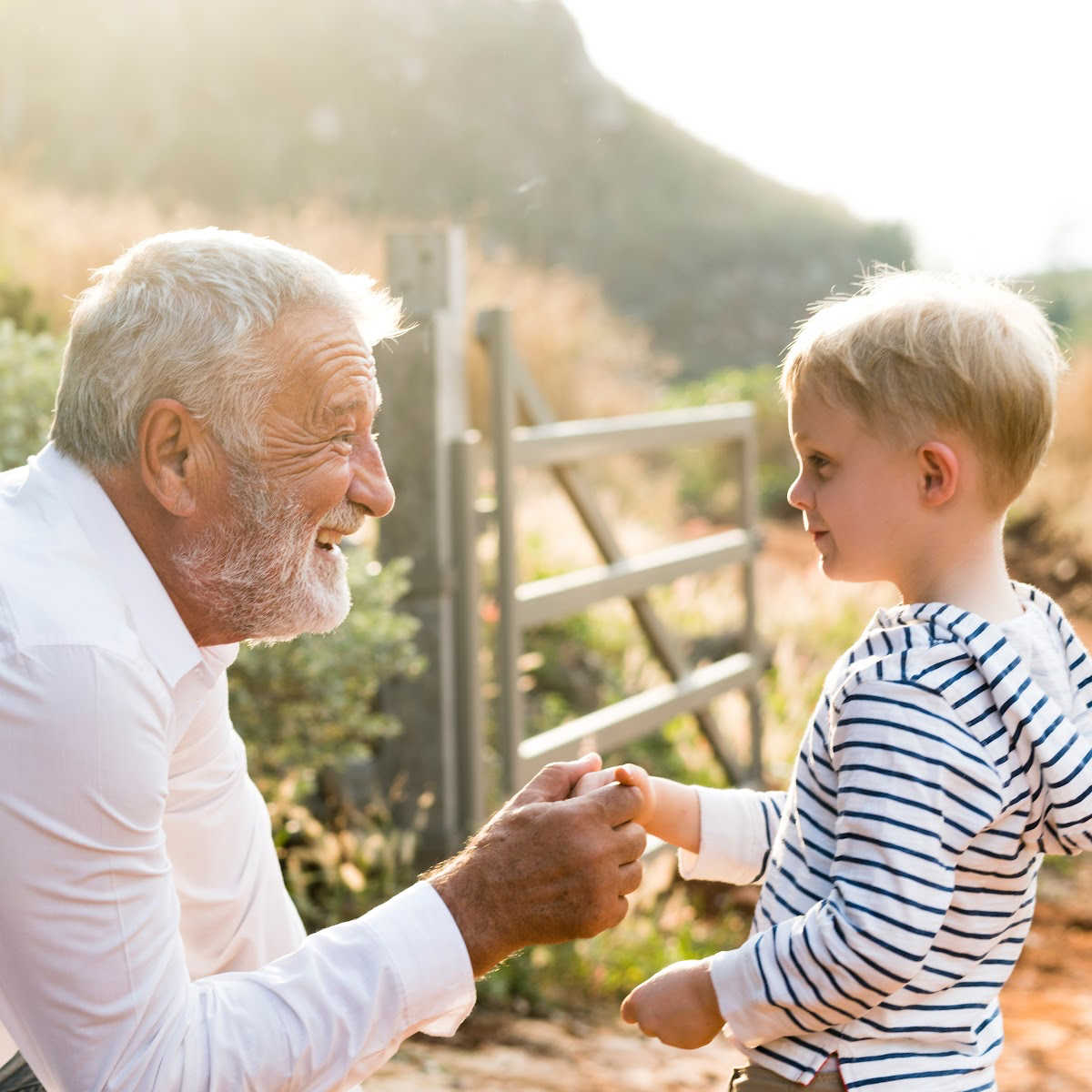 Young boy and grandfather