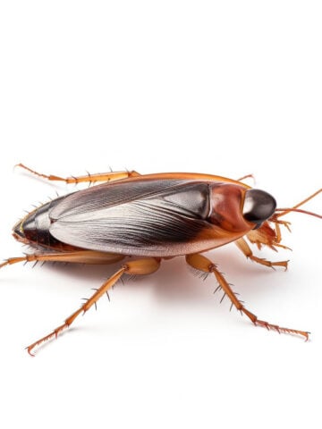 Cockroach on white background