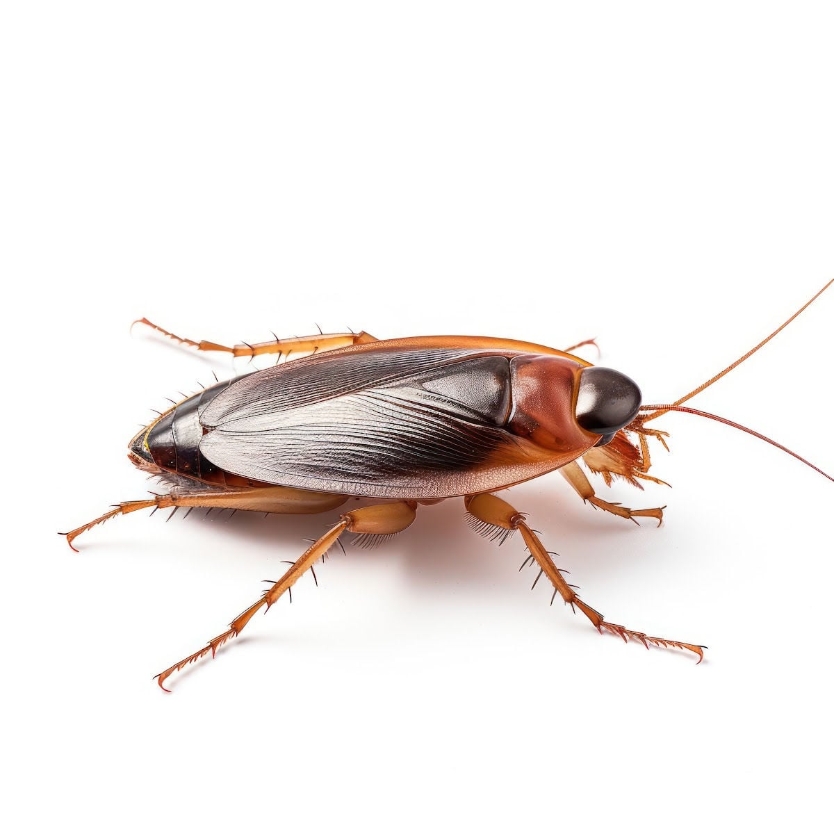 Cockroach on white background