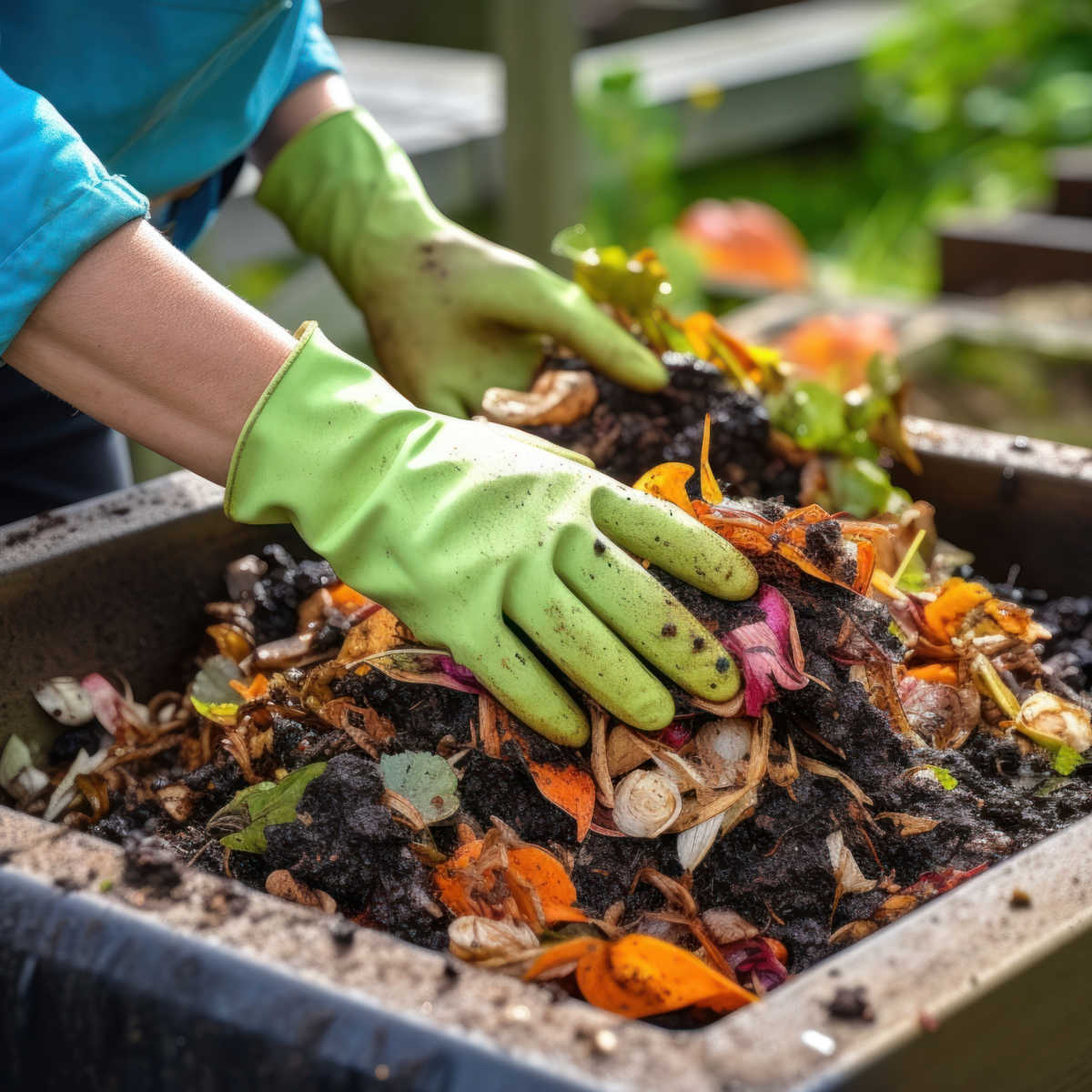 Adding wast to backyard compost worry