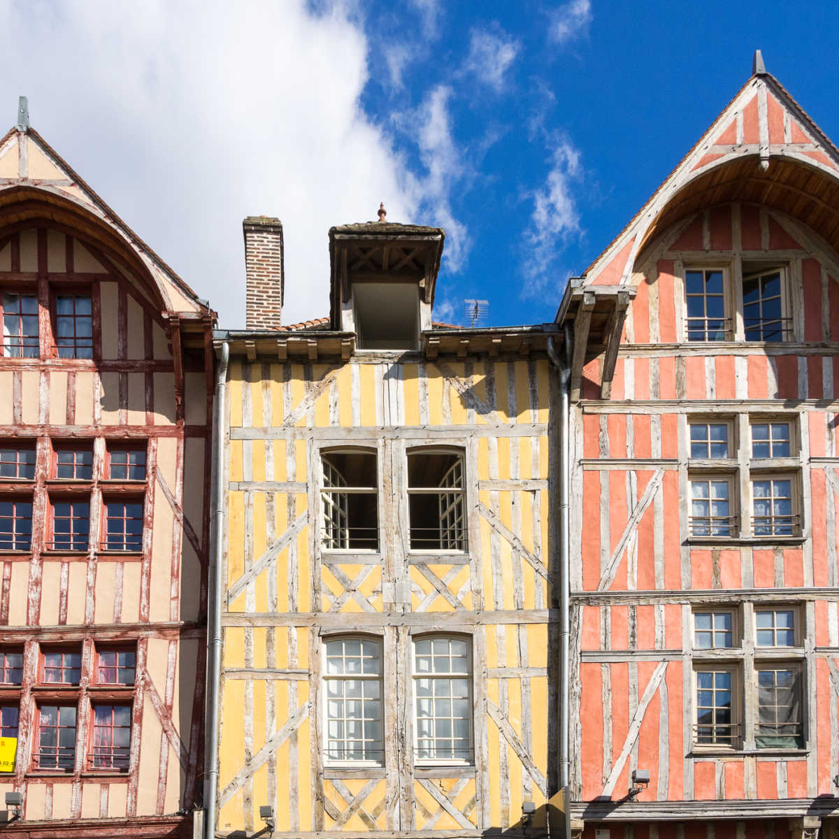 Medieval houses in Troyes, France
