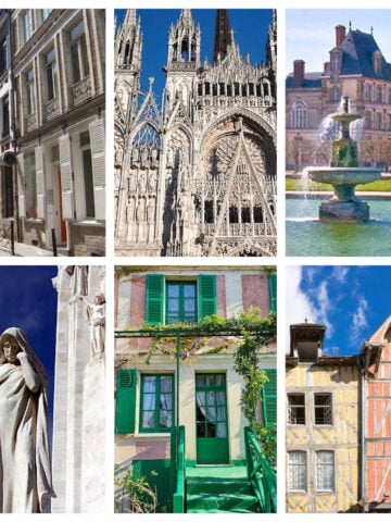 Collage of destinations for weekend breaks in France by train