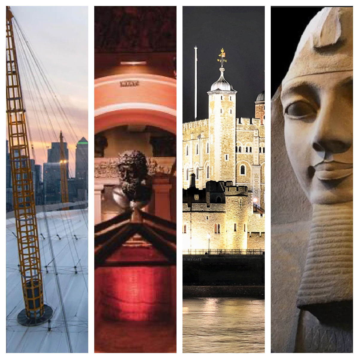 Collage of cool things to do in London at night.
