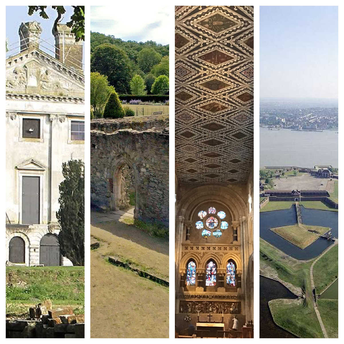 Collage of cool historic sites in London