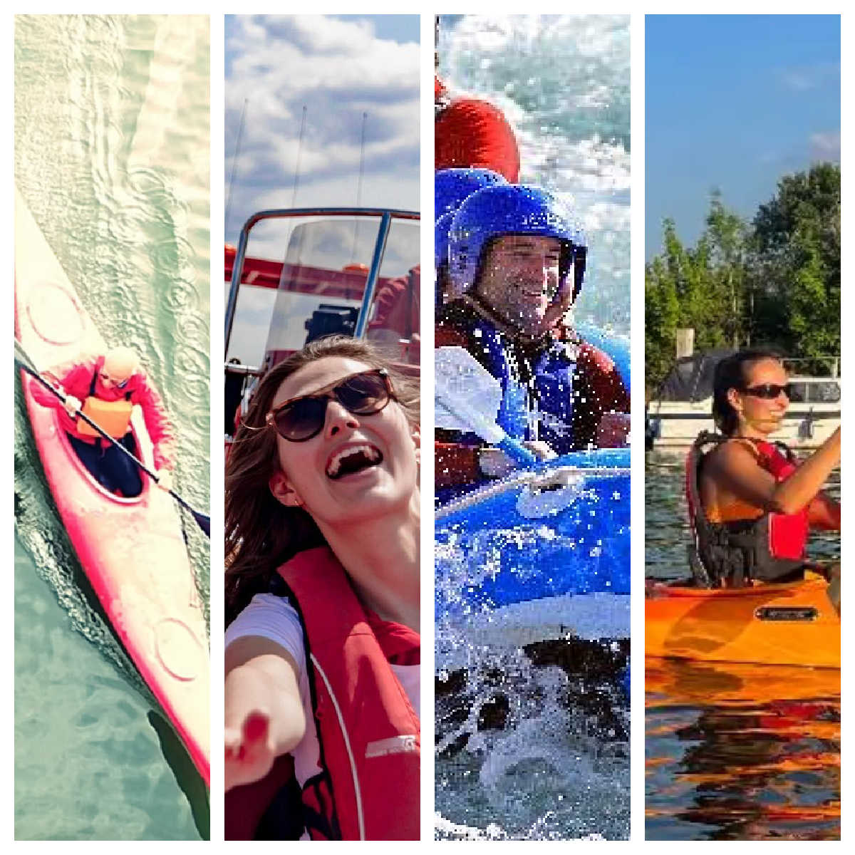 Collage of cool things to do in London on the Thames and other water ways