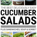 Collage of cucumber salads