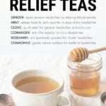 Cup of homemade clove tea with a pot of honey