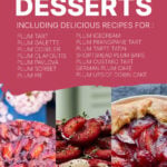 Collage of plum dessert recipes