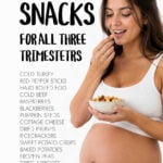 Pregnant woman eating snacks from a bowl