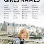 A little girl on the beach of a French fishing village in Brittany