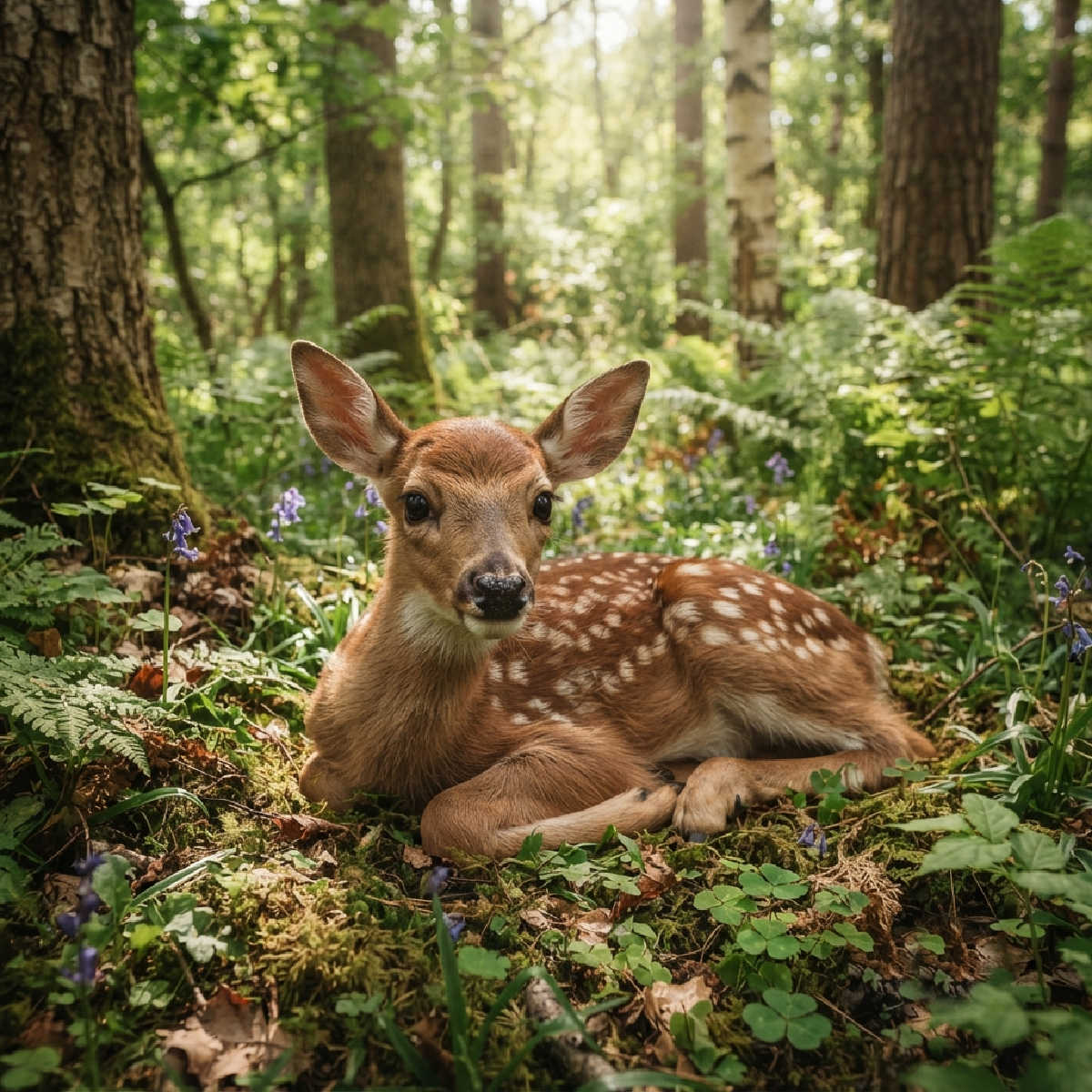A fawn in a wood