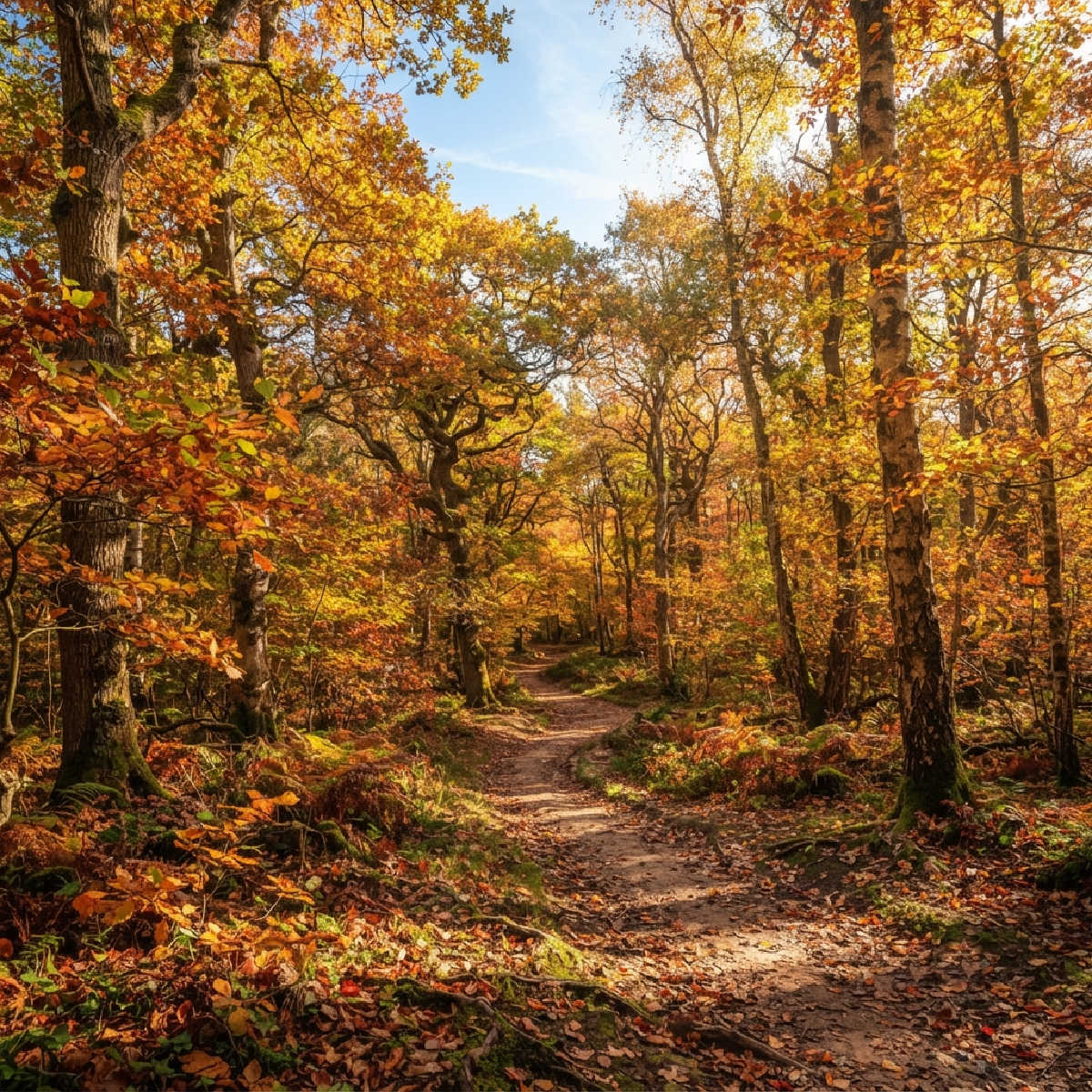 Autumn leaves in a wood