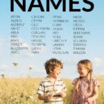 Infographic of rare and unique names inspired by nature