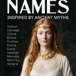 Mythical Celtic princess image in infographic of rare Celtic girls names