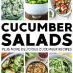 Collage of cucumber salads