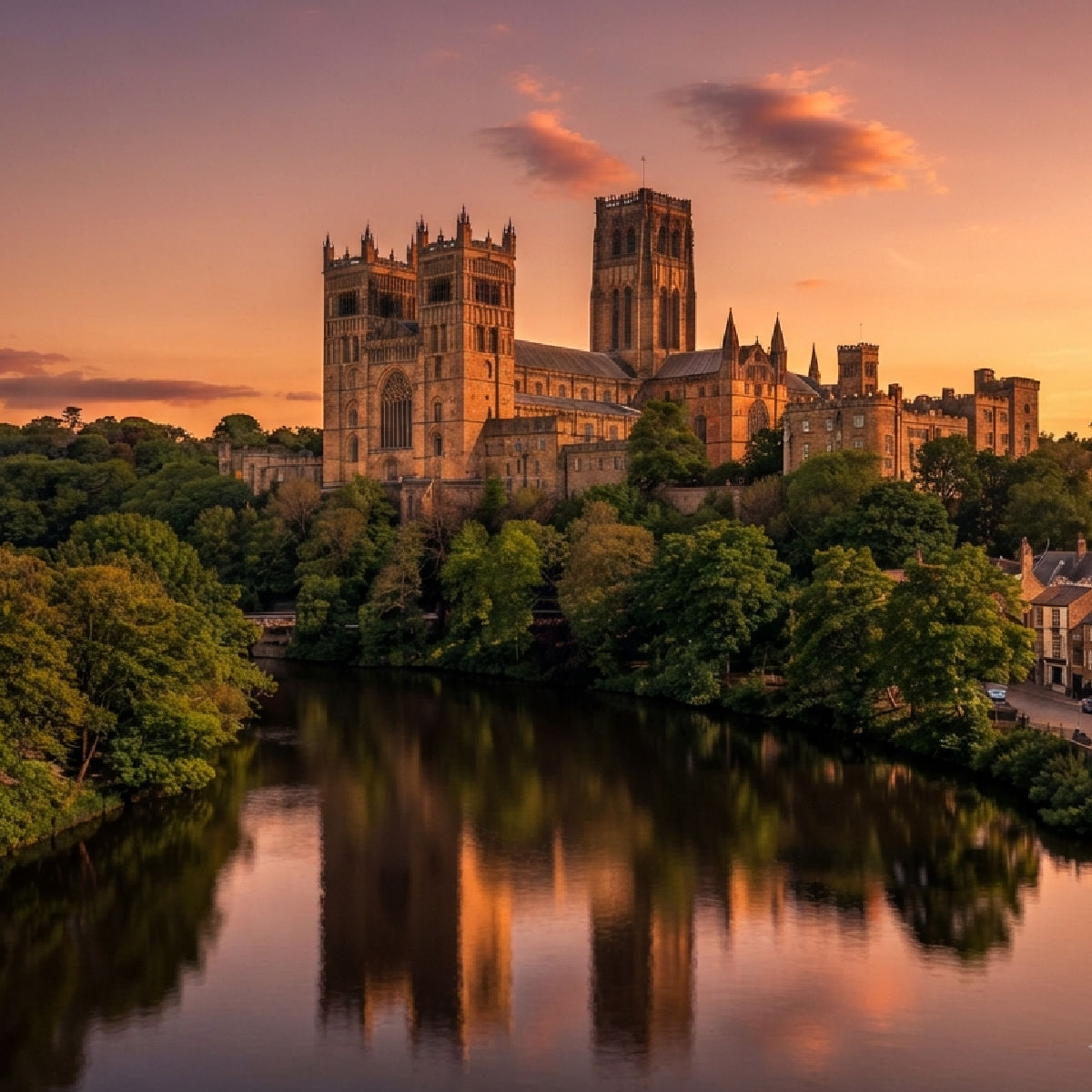Durham Cathedral at sunset