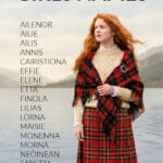 Scottish girl wearing tartan standing by loch