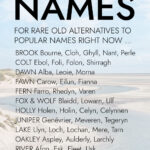 Infographic of rare old Celtic and Norse names inspired by nature
