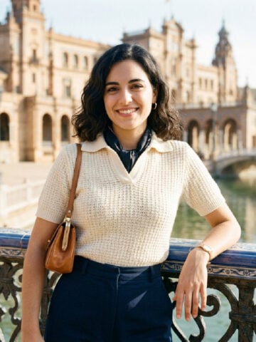 Young Spanish woman with a vintage look in Seville
