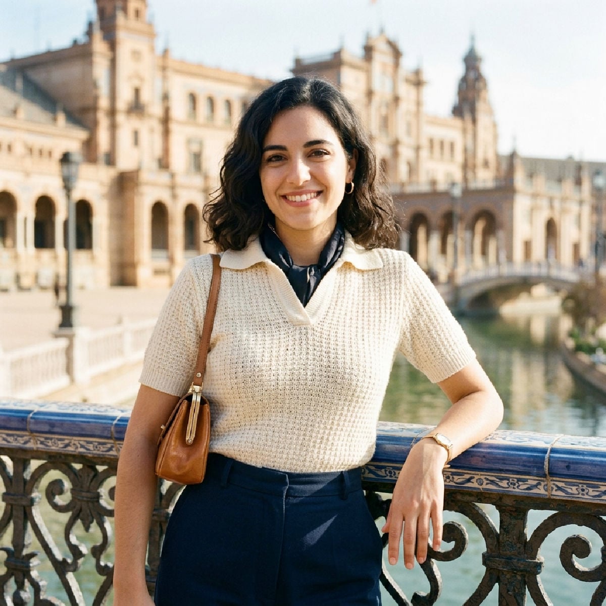 Young Spanish woman with a vintage look in Seville
