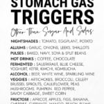 Infographic on stomach gas triggers