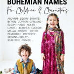 Infographic of unusual unisex Bohemian style names